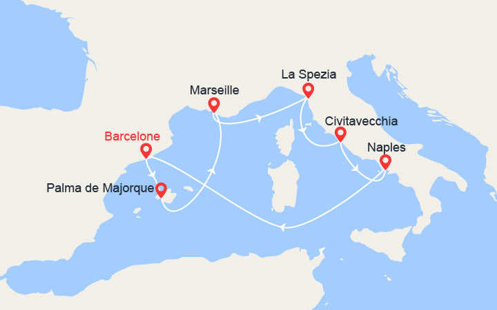 itinéraire croisière Méditerranée Occidentale - Iles Baléares : Parfums Méditérranéens 
