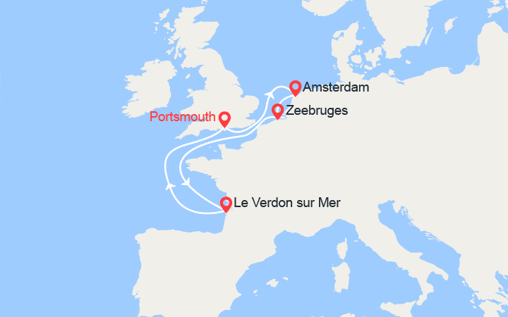 Itinéraire Pays-Bas, Belgique, France 