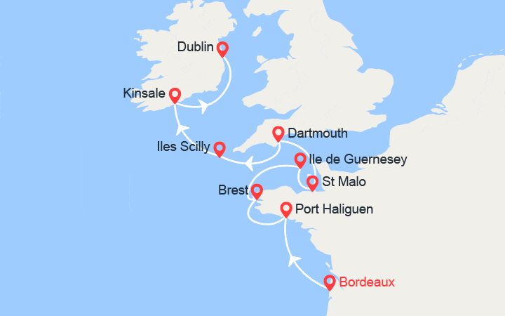 itinéraire croisière Iles Britanniques : Paysages et îles d’Atlantique Nord 