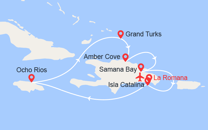 itinéraire croisière Caraïbes et Antilles : Perles des Antilles  - Vols inclus