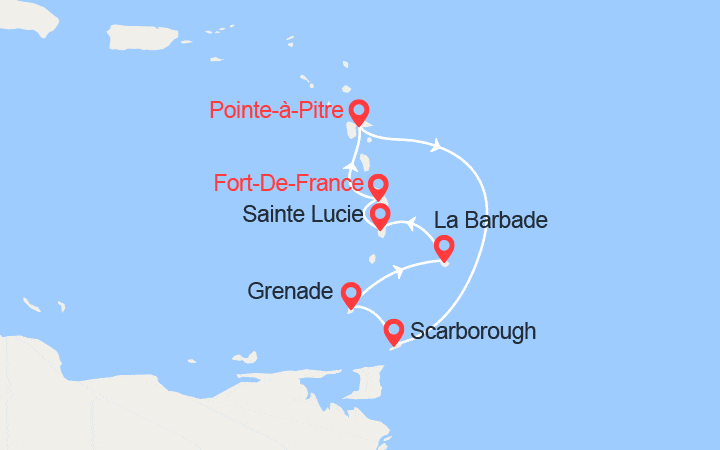Itinéraire Perles des Antilles: Grenade, Tobago, La Barbade, Ste Lucie 