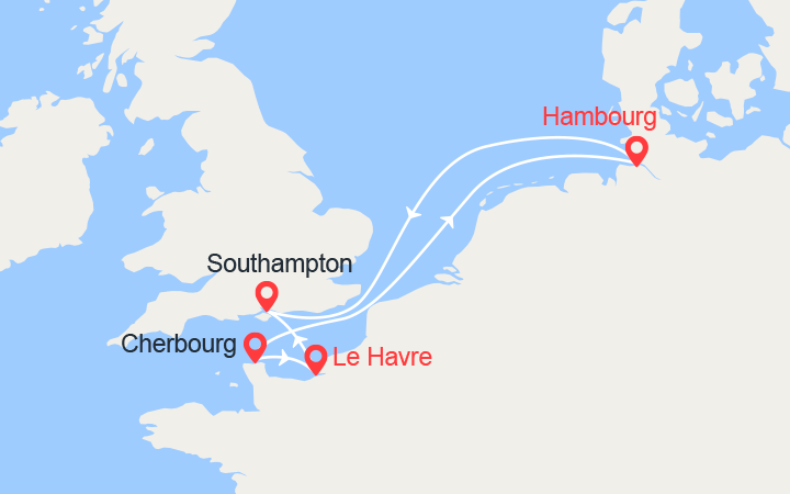 itinéraire croisière Europe du Nord : Perles du nord: Angleterre, Allemagne, Normandie 