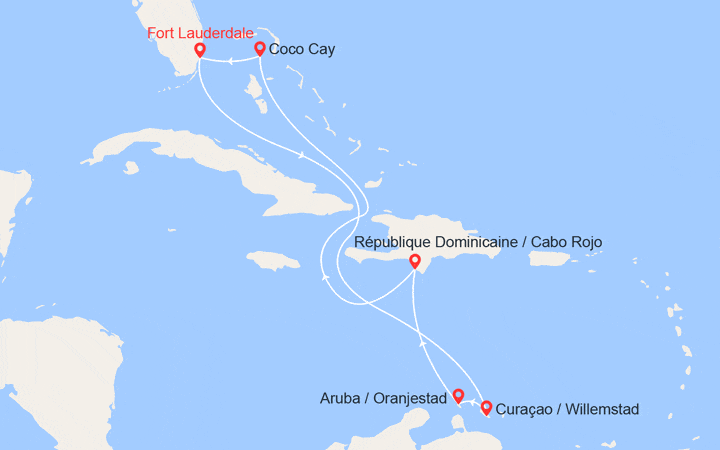 Itinéraire Petites Antilles, Rép. Dominicaine, Bahamas 