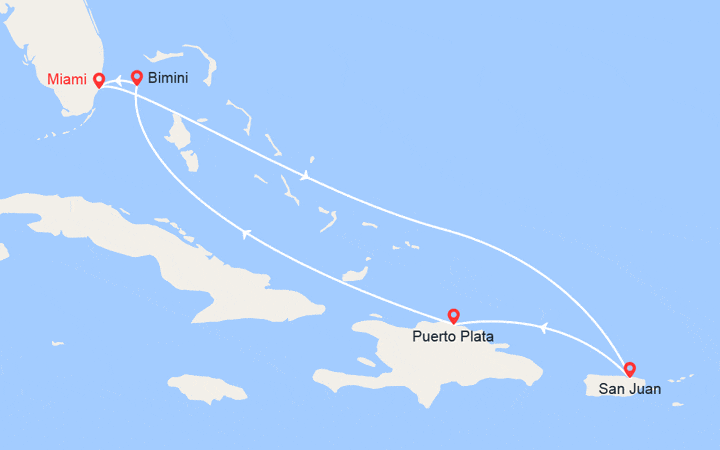 Itinéraire Porto Rico, République Dominicaine, Bahamas 