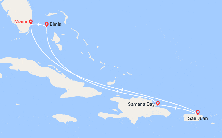 Itinéraire Porto Rico, République Dominicaine, Bahamas 