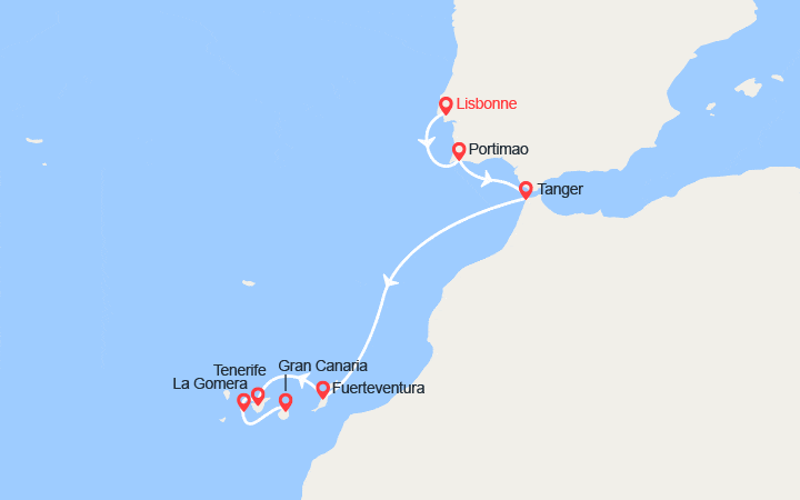 Itinéraire Portugal, Maroc, Espagne 
