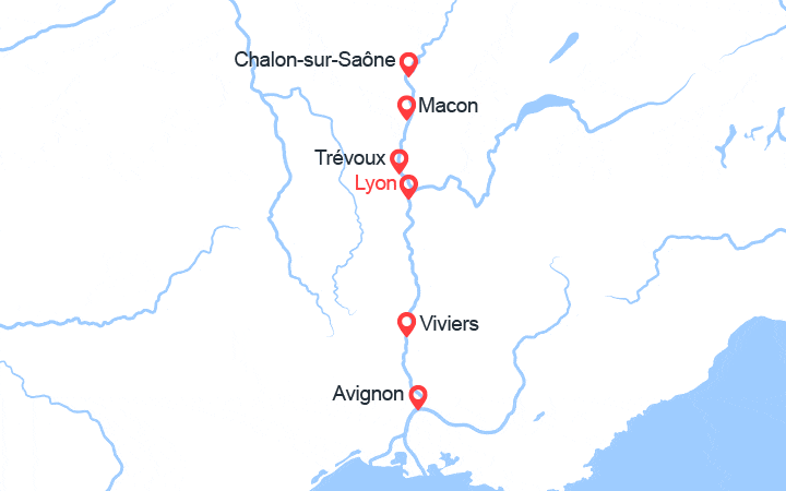 itinéraire croisière Rhône Saône - Rhône Saône : Provence, Camargue, Bourgogne
