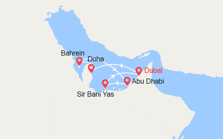 itinéraire croisière Moyen Orient - Mer Rouge : Qatar, Bahrein, Emirats 