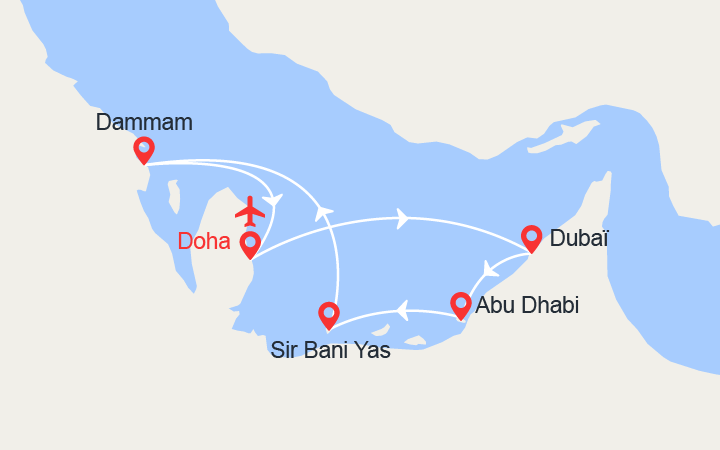 itinéraire croisière Moyen Orient : Qatar, Émirats Arabes et Arabie Saoudite | Vols inclus 