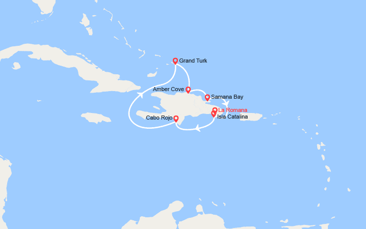 Itinéraire Rép. Dominicaine,  îles Turks et Caïques 