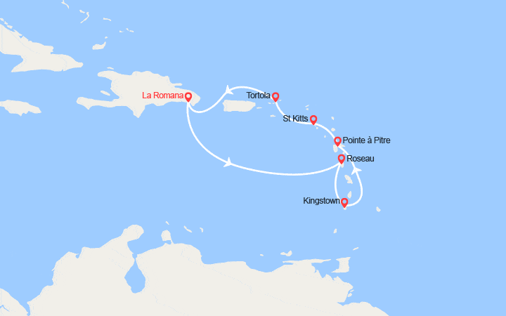 itinéraire croisière Caraïbes et Antilles : Rép. Dominicaine, Dominique, Antilles, îles Vierges 