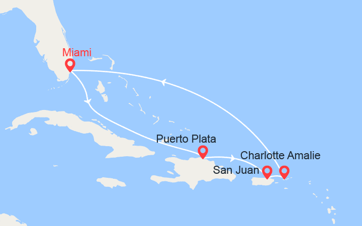 Itinéraire Rép. Dominicaine, Porto Rico, Iles Vierges 