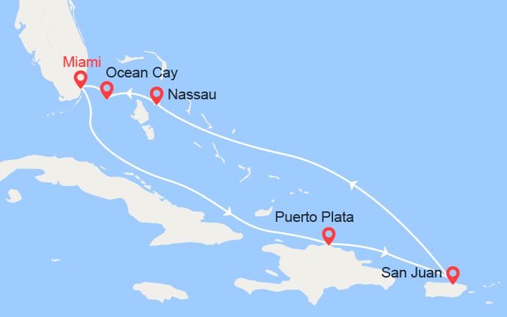 Itinéraire République Dominicaine, Porto Rico, Bahamas 