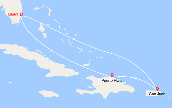 Itinéraire République Dominicaine, Porto Rico, Bahamas 