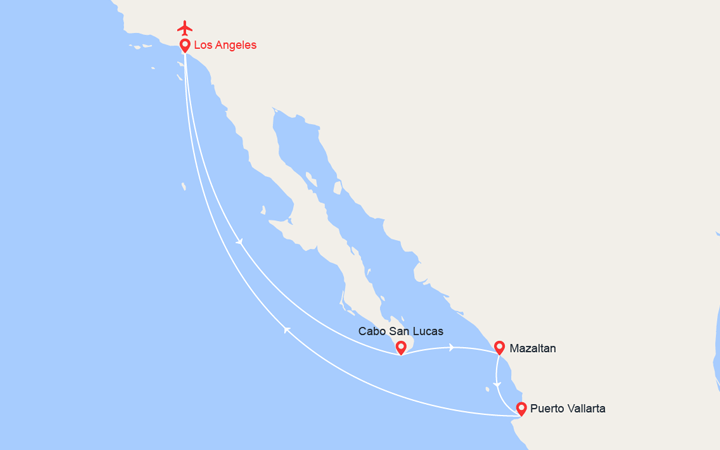 itinéraire croisière Amérique du Nord - Canada et Baie Hudson : Riviera mexicaine de Los Angeles 