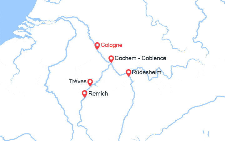 itinéraire croisière Rhin et ses affluents : Route des vins sur la Moselle et le Rhin 