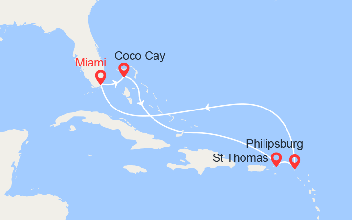 Itinéraire Saveurs Caribéennes: Bahamas, St Thomas, St Martin 