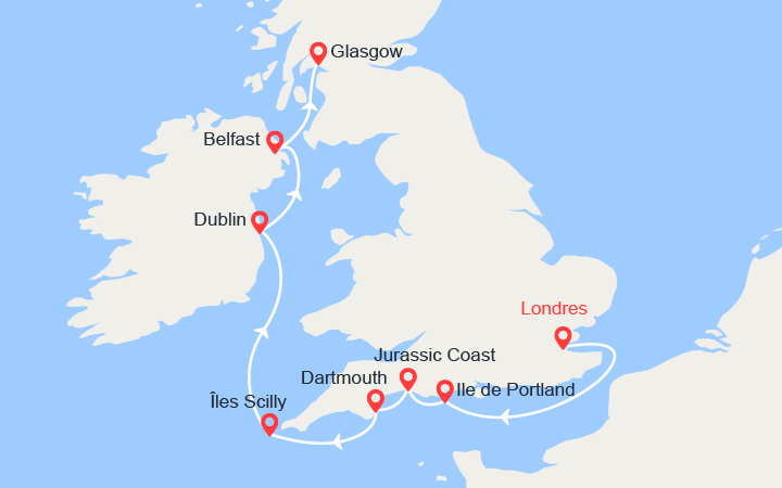 itinéraire croisière Iles Britanniques : Secrets et paysages celtes 