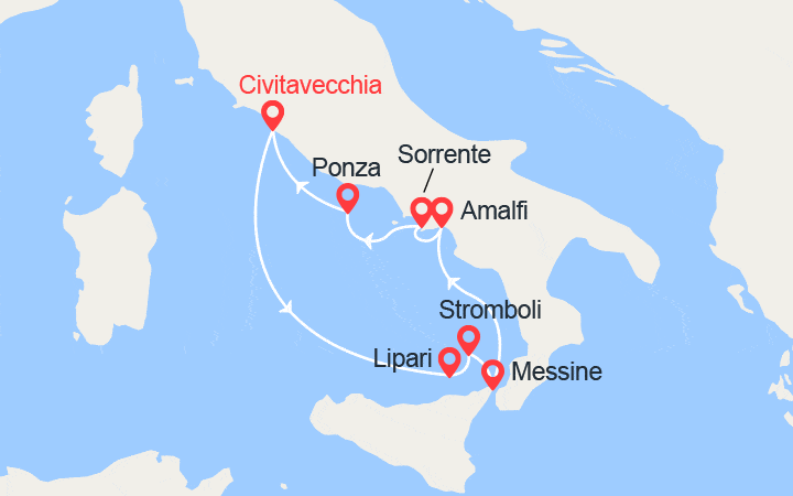 itinéraire croisière Méditerranée : Sicile & Italie 