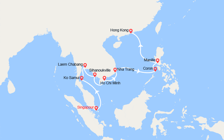 Itinéraire Singapour, Thaïlande, Vietnam, Chine 