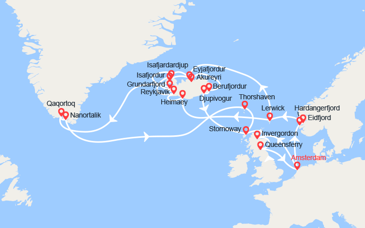 Itinéraire Sur les traces des Vikings : Norvège, Islande, Groenland, Ecosse 