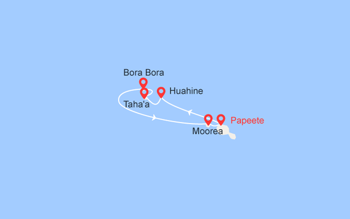 itinéraire croisière Tahiti Polynésie : Tahiti et les îles de la Société 