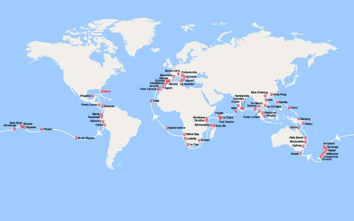Itinéraire Tour du Monde 2026 