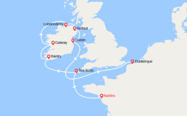 itinéraire croisière Iles Britanniques : Toute l'Irlande 