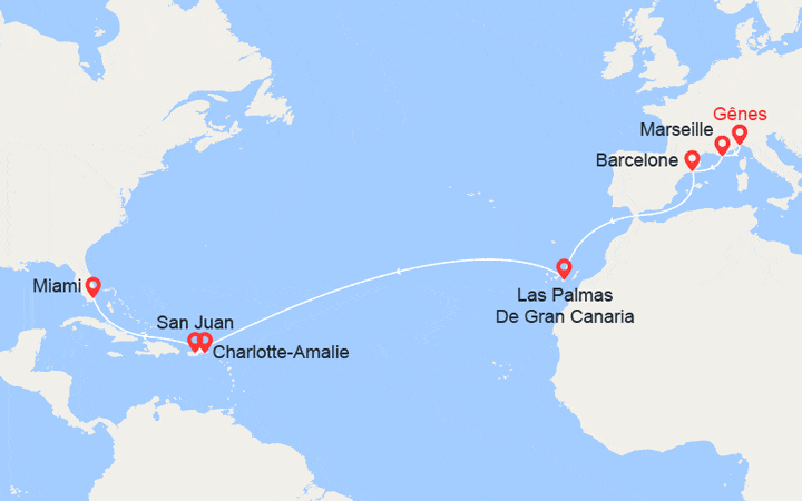 Itinéraire Transatlantique : d'Italie en Floride 