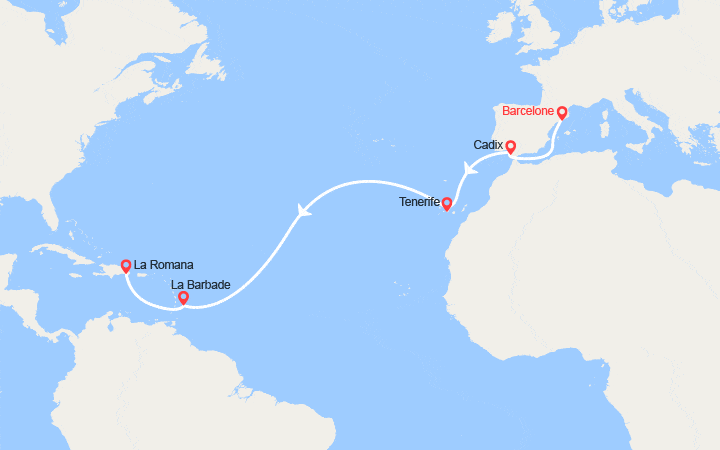 Itinéraire Transatlantique : de Barcelone à La Romana 