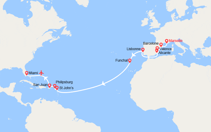 Itinéraire Transatlantique : de France en Floride - Vol retour à Paris inclus 