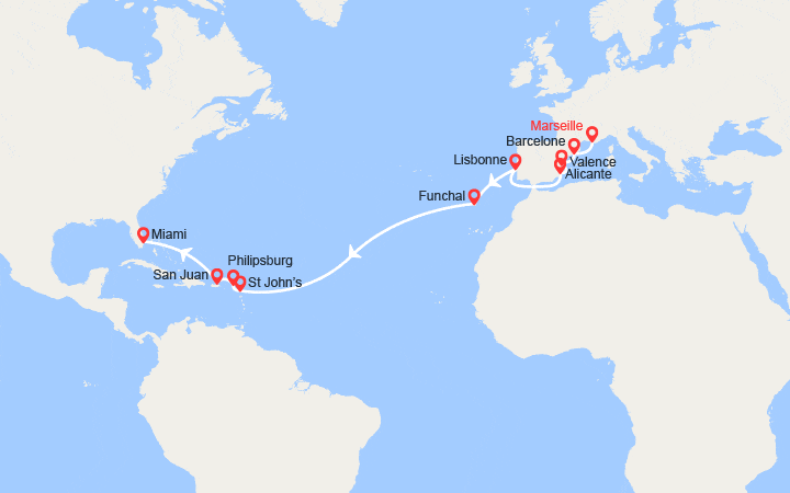 Itinéraire Transatlantique : de Marseille à Miami 