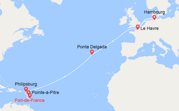 Itinéraire Transatlantique : de Martinique en France 