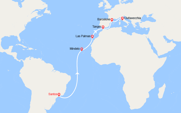 Itinéraire Transatlantique : du Brésil en Italie 