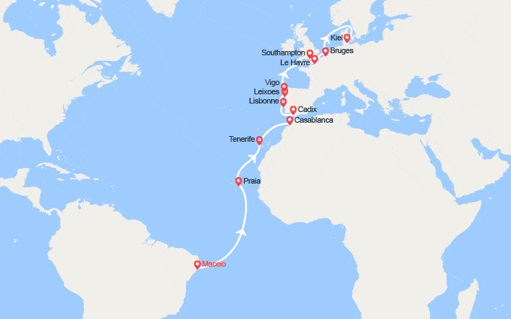 Itinéraire Transatlantique : du Brésil jusqu'en Belgique 