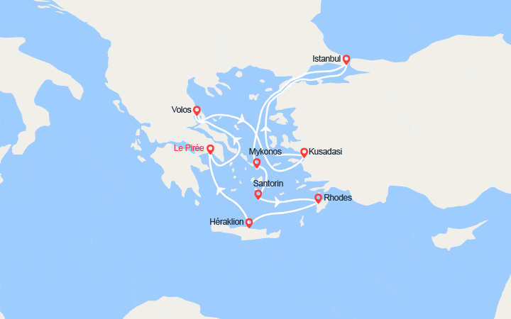 Itinéraire Turquie & Iles Grecques : Kusadasi, Istanbul, Mykonos, Santorin, Rhodes... 