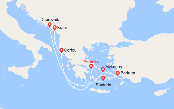 Itinéraire Turquie, Grèce, Croatie, Monténégro 