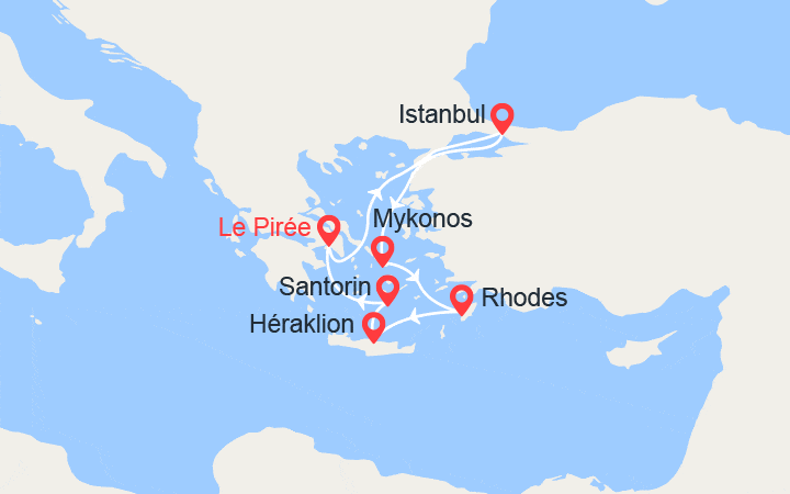 itinéraire croisière Méditerranée Orientale : Turquie, Grèce: Istanbul, Rhodes, Heraklion... 