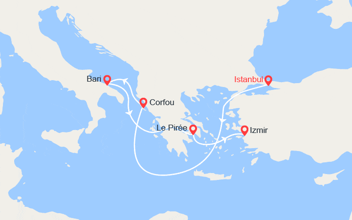 Itinéraire Turquie, Grèce, Italie 