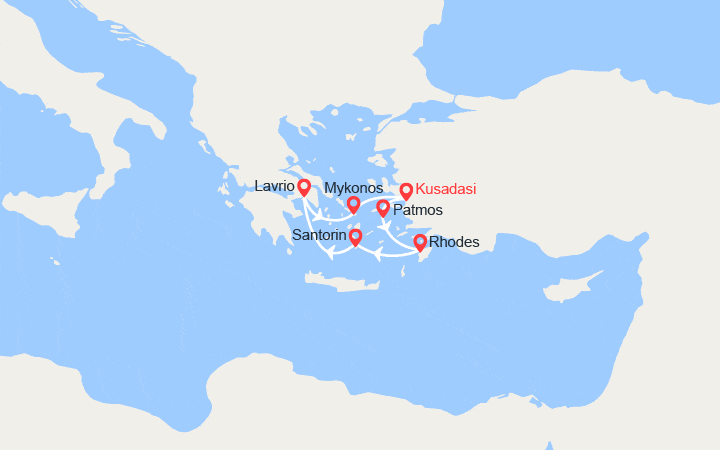 Itinéraire Turquie, îles Grecques, Grèce 