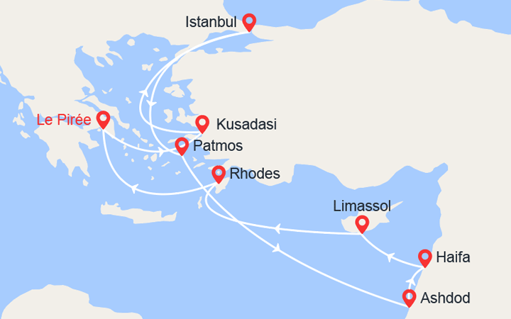 itinéraire croisière Iles grecques - Iles grecques : Turquie, Israël, Grèce 