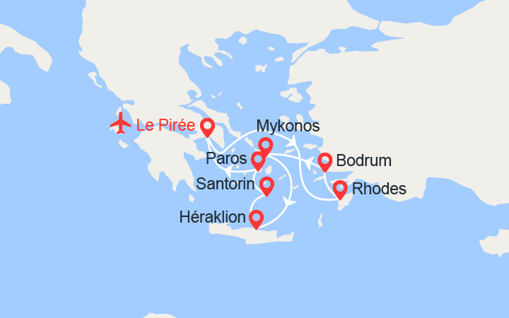 itinéraire croisière Méditerranée Orientale : Turquie et îles grecques avec 2 nuits d'hôtel et vols inclus de Paris
