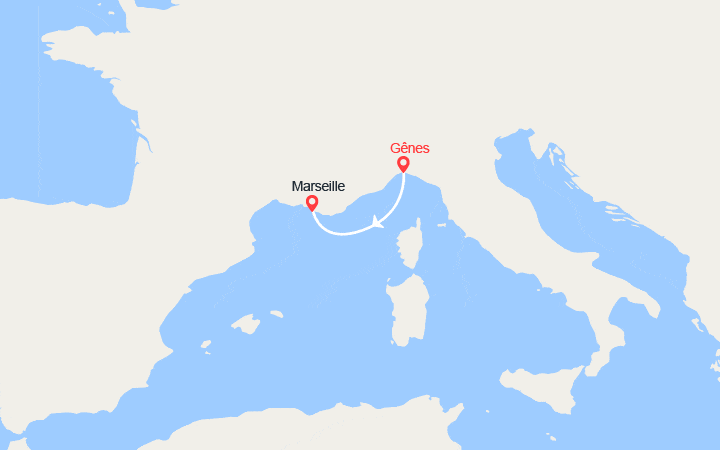 itinéraire croisière Méditerranée : Une nuit en croisière : Italie, Provence