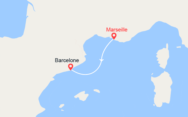 Itinéraire Une nuit en Méditerranée : de Marseille à Barcelone 