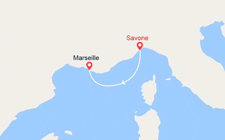 Itinéraire Une nuit en Méditerranée : de Savone à Marseille 