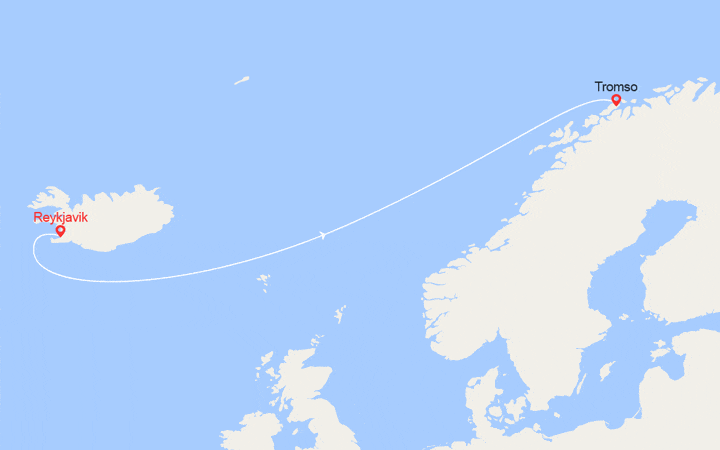 Itinéraire Voyage en Mer : de Reykjavik à Tromso 