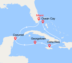 itinéraire croisière Caraïbes et Antilles : Bahamas, Jamaïque, Mexique 