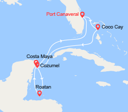 itinéraire croisière Caraïbes et Antilles : Bahamas, Mexique, Honduras 