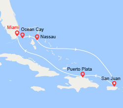 itinéraire croisière Caraïbes et Antilles : Bahamas, Porto Rico, Rép Dominicaine 