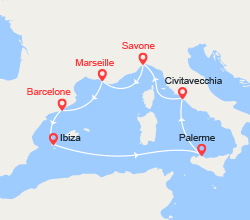 itinéraire croisière Iles Baléares : Espagne, Ibiza, Italie 